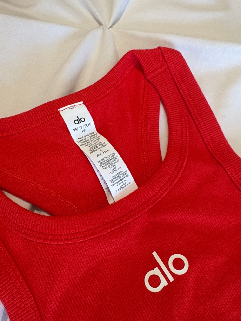 ALO Yoga Red Aspire Crop Tank - Picture 2 of 3